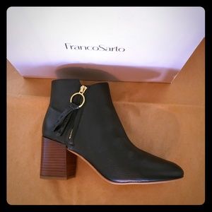 Franco Sarto "CALLAHAN" Bootie, Black Leather  9.5